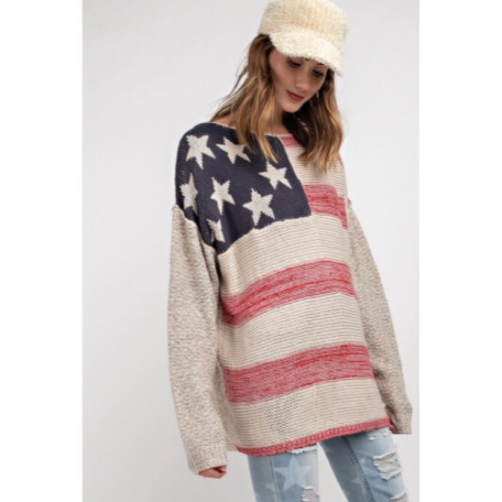 🇺🇸🆕🎉HP🎉5⭐️Flag Knit Sweater - Picture 4 of 7